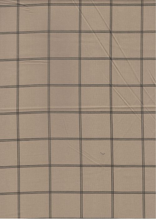 COTTON TWILL BEIGE DYED WITH BLACK CHECKS PRINT (FC 513)