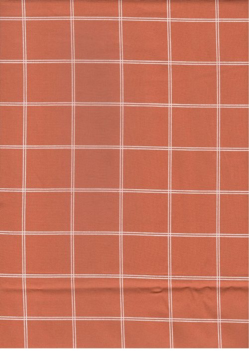 COTTON TWILL BURNT ORANGE DYED WITH WHITE CHECKS PRINT (FC 113)