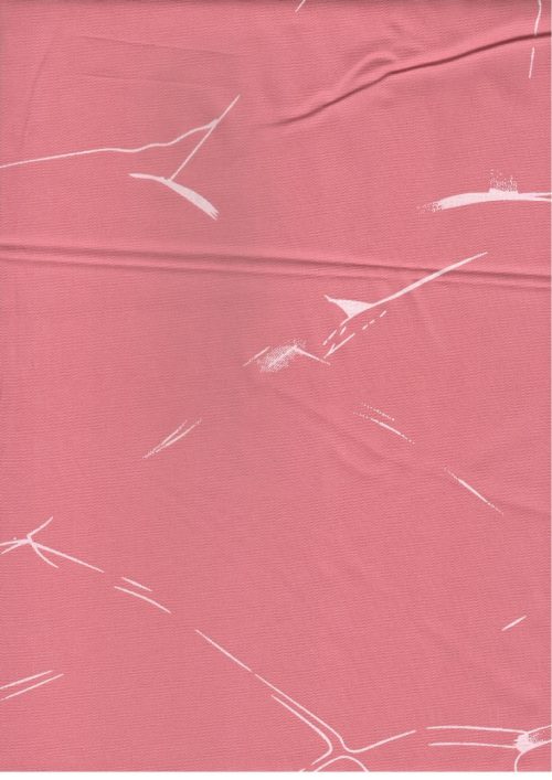 COTTON TWILL PINK DYED AND WHITE WAVE PRINT (FC117)