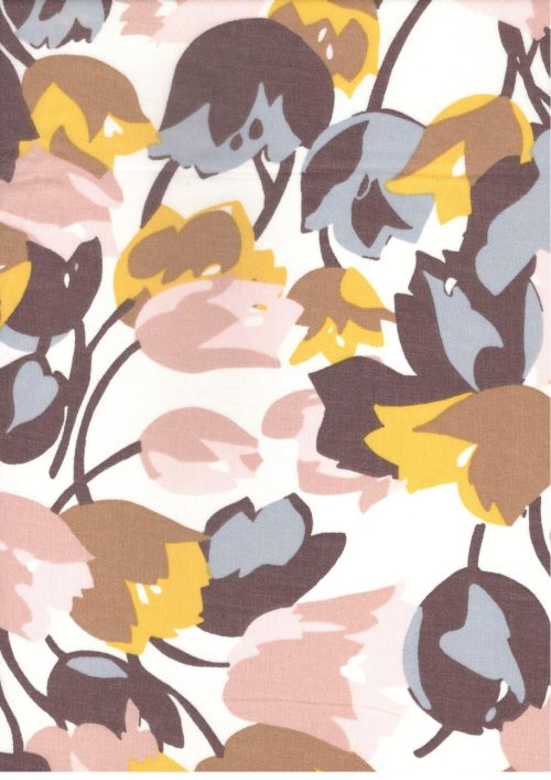 COTTON VOILE TULIP FLOWER PRINT (FC801)