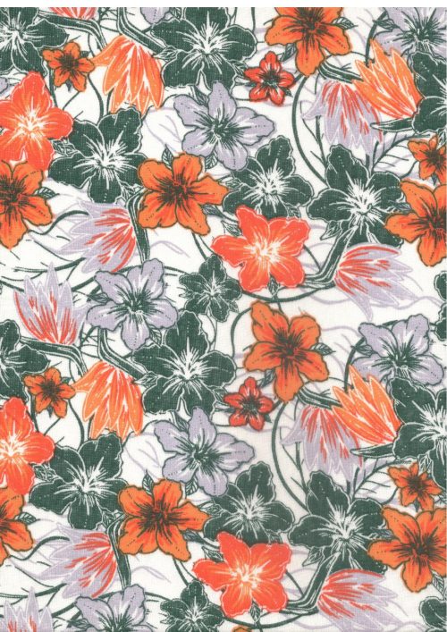 COTTON X TENCEL FLOWER  PRINT (FC 509)