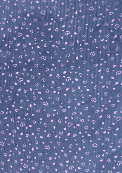 COTTON  COUNDROY HEART PRINT  FABRIC
