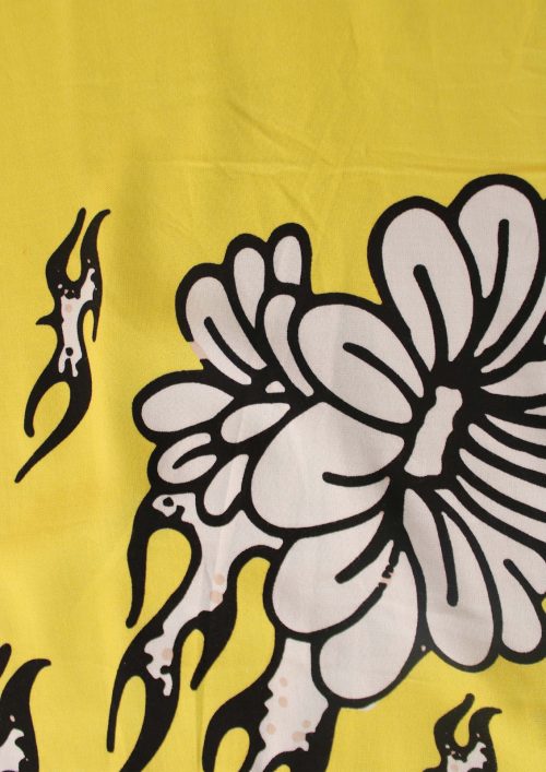 RAYON YELLOW  FLOWER PRINT FABRIC