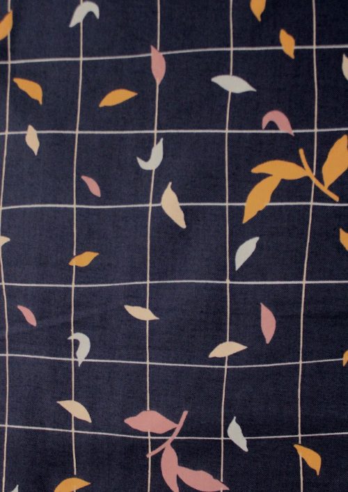 COTTON ECOVERO TWILL LEAF PRINT FABRIC