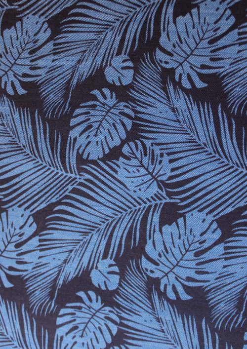 COTTON POLYSTER  HERRING PALM  LEAVES -1  PRINT  FABRIC