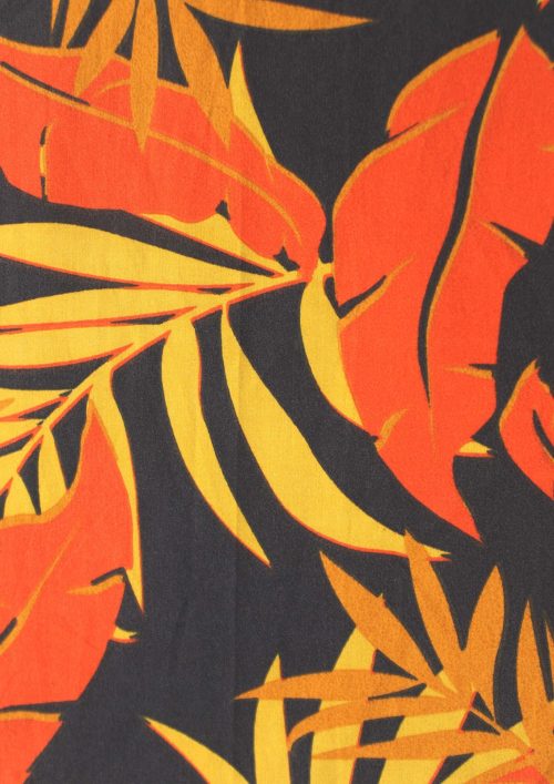 COTTON   ORANGE  FLOWER PRINT FABRIC